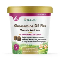 NaturVet Glucosamine-DS Plus Joint Care Soft Chews for Dogs & Cats 70 Count 5.9-oz