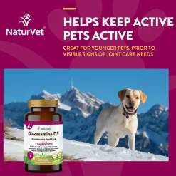 NaturVet Glucosamine DS with Chondroitin Time Release Chewable Tablets for Dogs & Cats 60 Count 6.3-oz