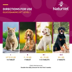 NaturVet Glucosamine DS with Chondroitin Time Release Chewable Tablets for Dogs & Cats 60 Count 6.3-oz