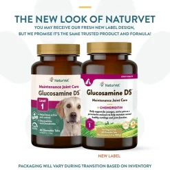 NaturVet Glucosamine DS with Chondroitin Time Release Chewable Tablets for Dogs & Cats 60 Count 6.3-oz