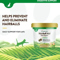 NaturVet Hairball Aid Plus Pumpkin Soft Chews for Cats 60 Count 3.1-oz