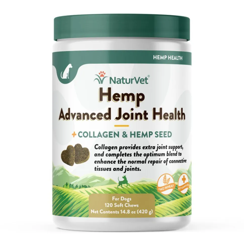 NaturVet Hemp Advanced Joint Health Dog Soft Chews 120 Count 14.8-oz
