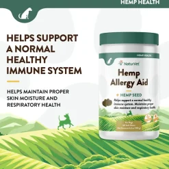NaturVet Hemp Allergy Aid Soft Chew for Dogs 60 Count 6.3-oz
