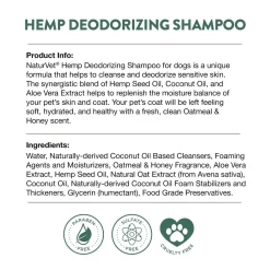 NaturVet Hemp Deodorizing Shampoo for Dogs 16-oz