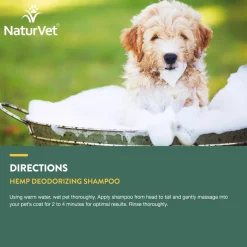 NaturVet Hemp Deodorizing Shampoo for Dogs 16-oz