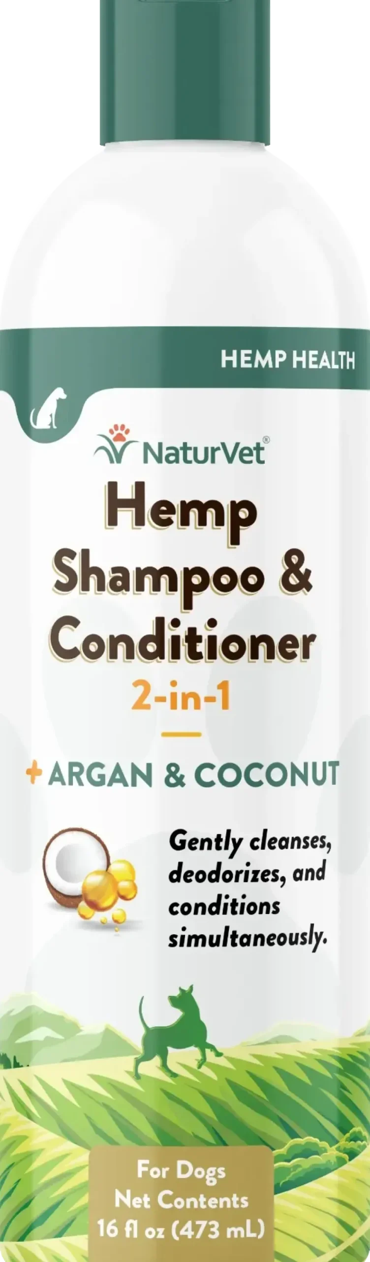 NaturVet Hemp 2-in-1 Shampoo & Conditioner for Dogs 16-oz