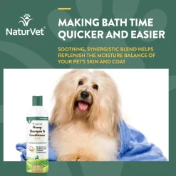 NaturVet Hemp 2-in-1 Shampoo & Conditioner for Dogs 16-oz