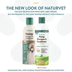 NaturVet Hemp 2-in-1 Shampoo & Conditioner for Dogs 16-oz