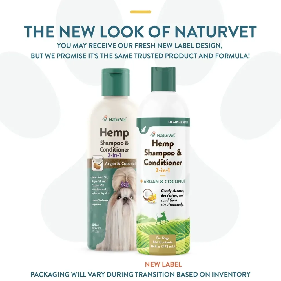 NaturVet Hemp 2-in-1 Shampoo & Conditioner for Dogs 16-oz