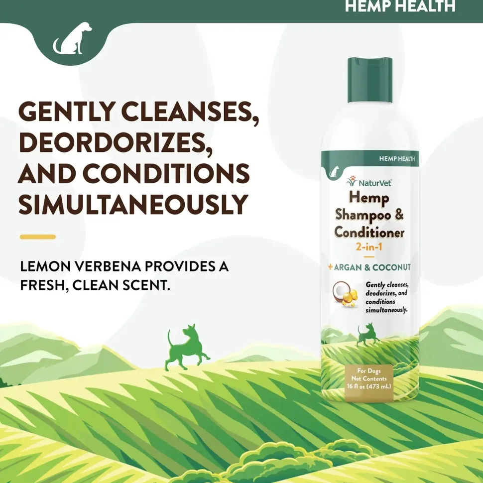 NaturVet Hemp 2-in-1 Shampoo & Conditioner for Dogs 16-oz