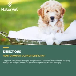 NaturVet Hemp 2-in-1 Shampoo & Conditioner for Dogs 16-oz