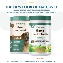 NaturVet Hemp Joint Health Soft Chews for Dogs 60 Count 6.3-oz