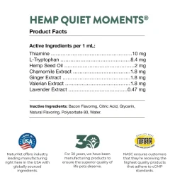 NaturVet Hemp Quiet Moments Calming Drops for Dogs & Cats 1-oz