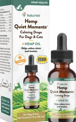 NaturVet Hemp Quiet Moments Calming Drops for Dogs & Cats 1-oz