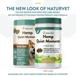 NaturVet Hemp Quiet Moments Soft Chews for Dogs 180 Count 19-oz