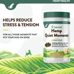 NaturVet Hemp Quiet Moments Soft Chews for Dogs 180 Count 19-oz