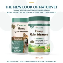 NaturVet Hemp Quiet Moments Soft Chews for Dogs 60 Count 6.3-oz