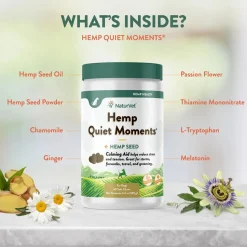NaturVet Hemp Quiet Moments Soft Chews for Dogs 60 Count 6.3-oz