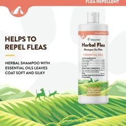 NaturVet Herbal Flea Shampoo w/Essential Oils for Dogs & Cats 16-oz