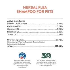 NaturVet Herbal Flea Shampoo w/Essential Oils for Dogs & Cats 16-oz