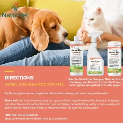 NaturVet Herbal Flea Shampoo w/Essential Oils for Dogs & Cats 16-oz