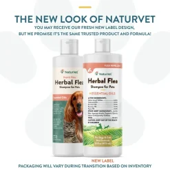 NaturVet Herbal Flea Shampoo w/Essential Oils for Dogs & Cats 16-oz