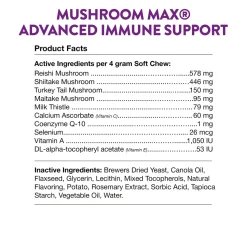 NaturVet Mushroom Max Advanced Immune Support Soft Chews for Dogs & Cats 60 Count 8.4-oz