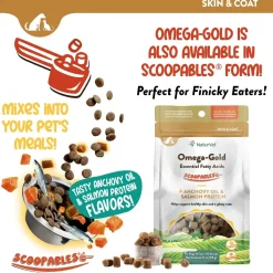 NaturVet Omega-Gold Plus Salmon Oil Soft Chews for Dogs & Cats 90 Count 9-oz