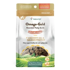 NaturVet Omega-Gold Skin & Coat Scoopable Tiny Bites Food Supplement for Dogs & Cats 11-oz