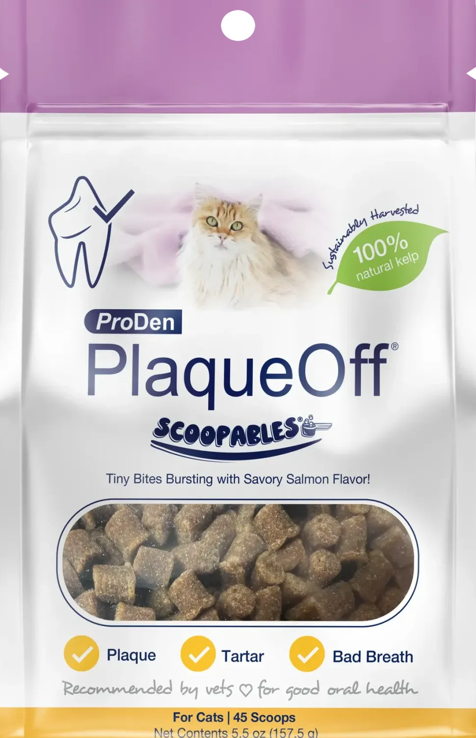 NaturVet ProDen PlaqueOff Scoopables Cat Dental Treats 45 Count 5.5-oz