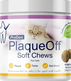 NaturVet Proden PlaqueOff Soft Chews for Cats 45 Count 3.9-oz
