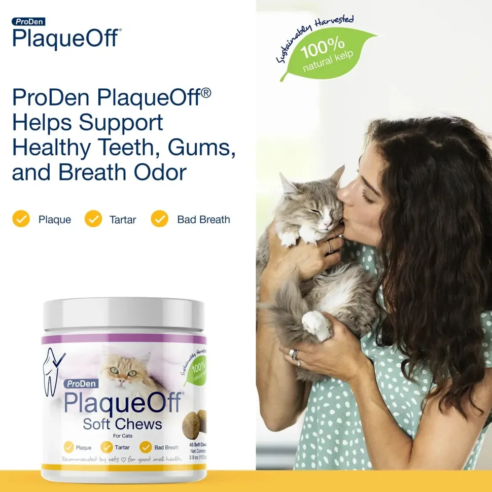 NaturVet Proden PlaqueOff Soft Chews for Cats 45 Count 3.9-oz