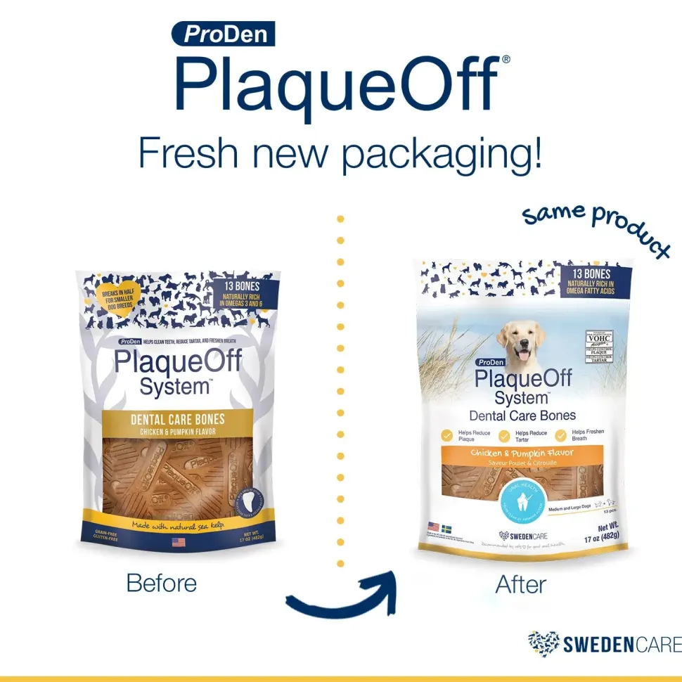 NaturVet Proden PlaqueOff System Dental Care Dog Bones Chicken & Pumpkin 13 Count 17-oz