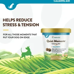 NaturVet Quiet Moments Calming Aid Plus Melatonin Soft Chews for Dogs 70 Count 5.4-oz