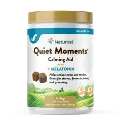 NaturVet Quiet Moments Calming Aid Plus Melatonin Soft Chews for Dogs 180 Count 13.9-oz