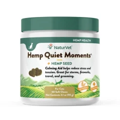 NaturVet Quiet Moments with Hemp Seed Calming Soft Chews for Cats 60 Count