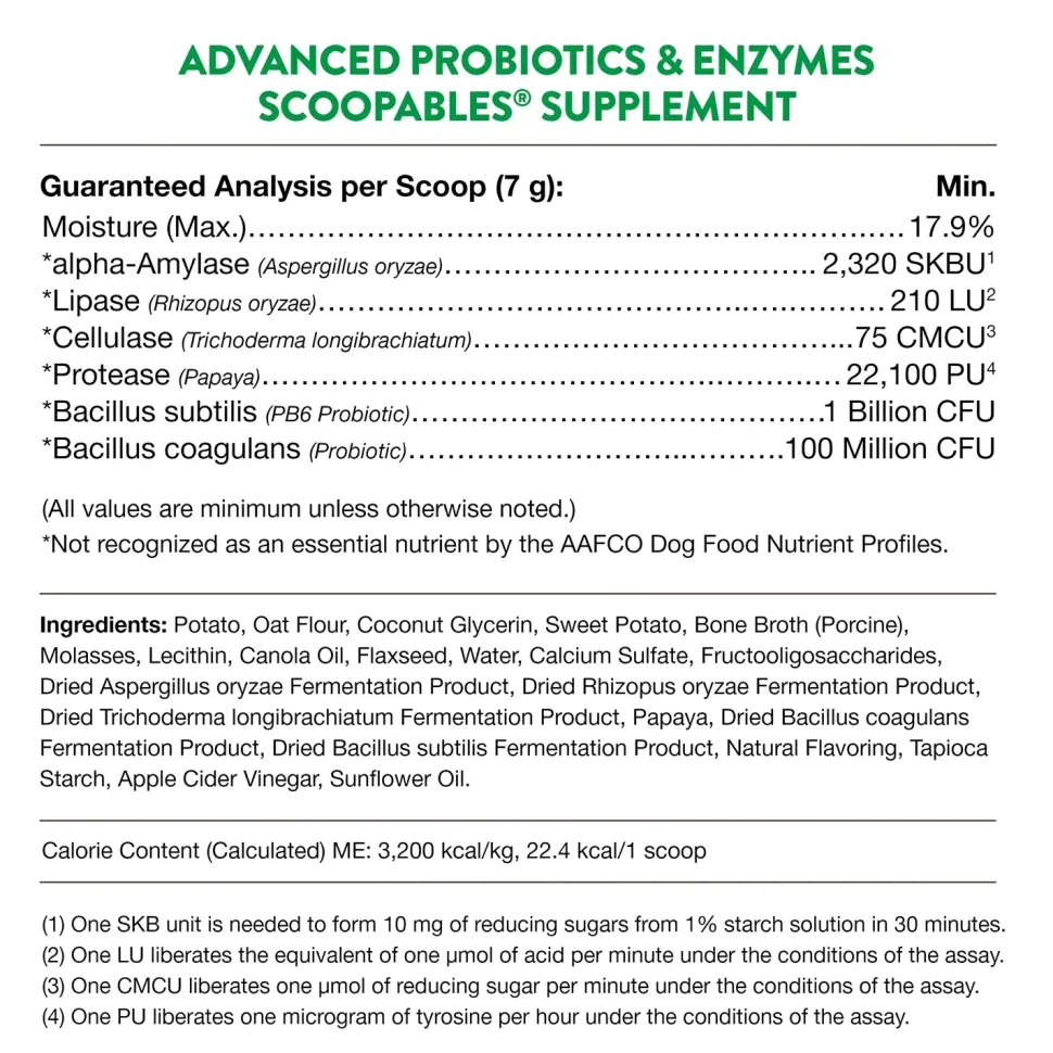 NaturVet Scoopables Advanced Probiotics & Enzymes for Dogs 45 Count 11-oz