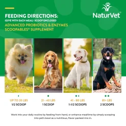 NaturVet Scoopables Advanced Probiotics & Enzymes for Dogs 45 Count 11-oz