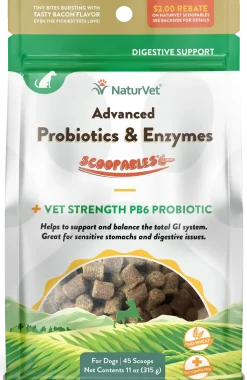 NaturVet Scoopables Advanced Probiotics & Enzymes for Dogs 45 Count 11-oz