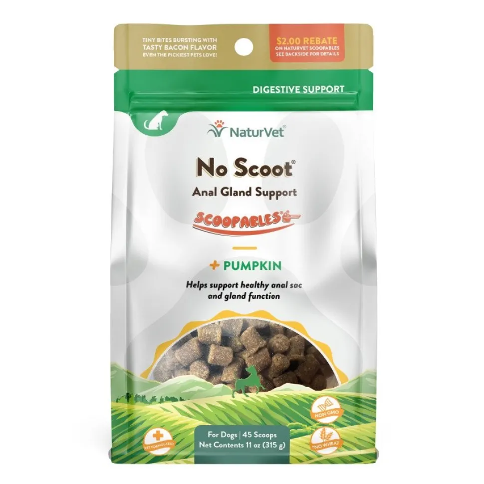 NaturVet Scoopables No Scoot Anal Gland Support Soft Chews for Dogs 45 Count 11-oz
