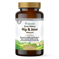 NaturVet Senior Wellness Hip & Joint Advance Chewable Tablets for Dogs 40 Count 7.4-oz