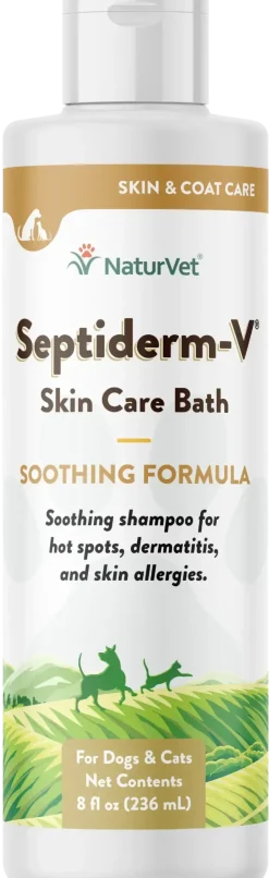 NaturVet Septiderm-V Skin Care Soothing Formula Lotion for Dogs & Cats 8-oz