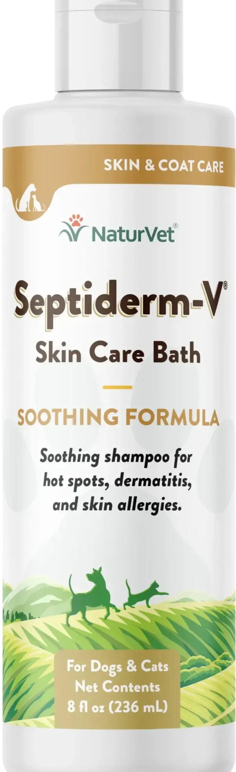 NaturVet Septiderm-V Skin Care Soothing Formula Lotion for Dogs & Cats 8-oz