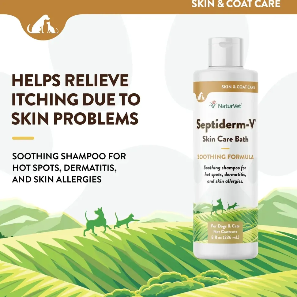 NaturVet Septiderm-V Skin Care Soothing Formula Lotion for Dogs & Cats 8-oz