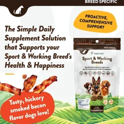 NaturVet Sport & Working Breed-Specific Supplement Soft Chews for Dogs 50 Count 8.8-oz
