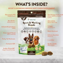 NaturVet Sport & Working Breed-Specific Supplement Soft Chews for Dogs 50 Count 8.8-oz