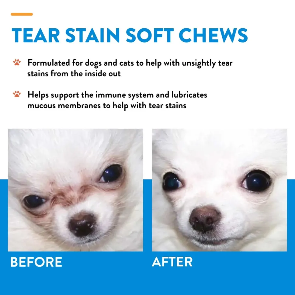 NaturVet Tear Stain Soft Chews for Dogs & Cats 70 Count 5.4-oz