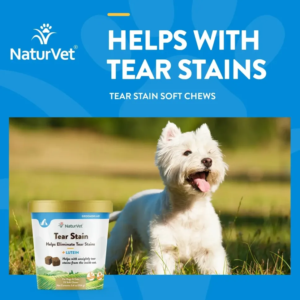 NaturVet Tear Stain Soft Chews for Dogs & Cats 70 Count 5.4-oz