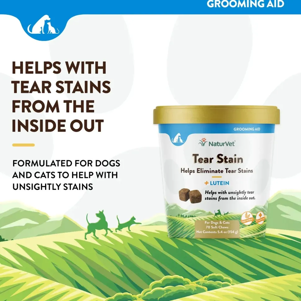 NaturVet Tear Stain Soft Chews for Dogs & Cats 70 Count 5.4-oz