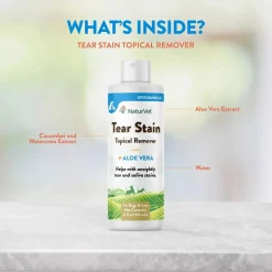 NaturVet Tear Stain Topical Remover for Dogs & Cats 4-oz